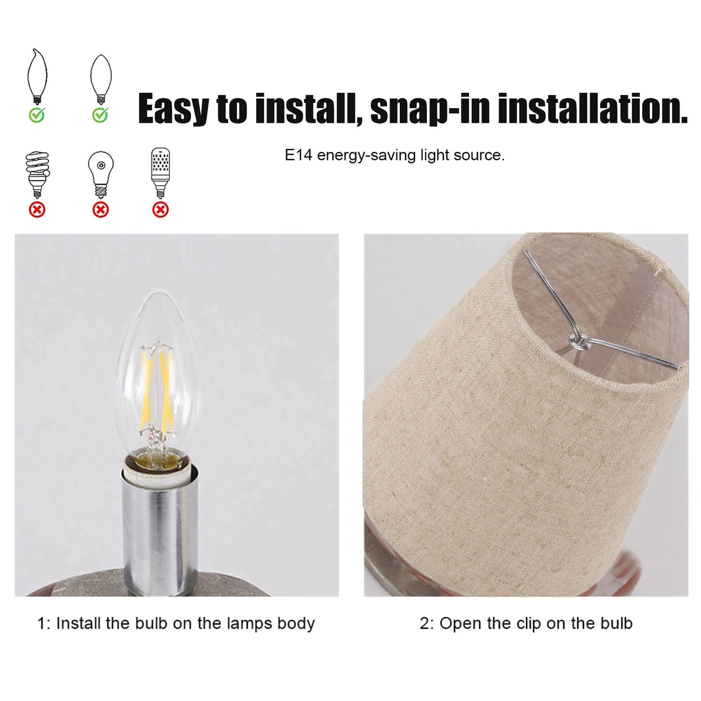 Lamp Shade Small Lamp Shade Clip On Drum Linen Fabric Lampshade for Candle Bulbs Lighting Accessories Lighting Accessories Peaceful Pleasures Health and Wellness