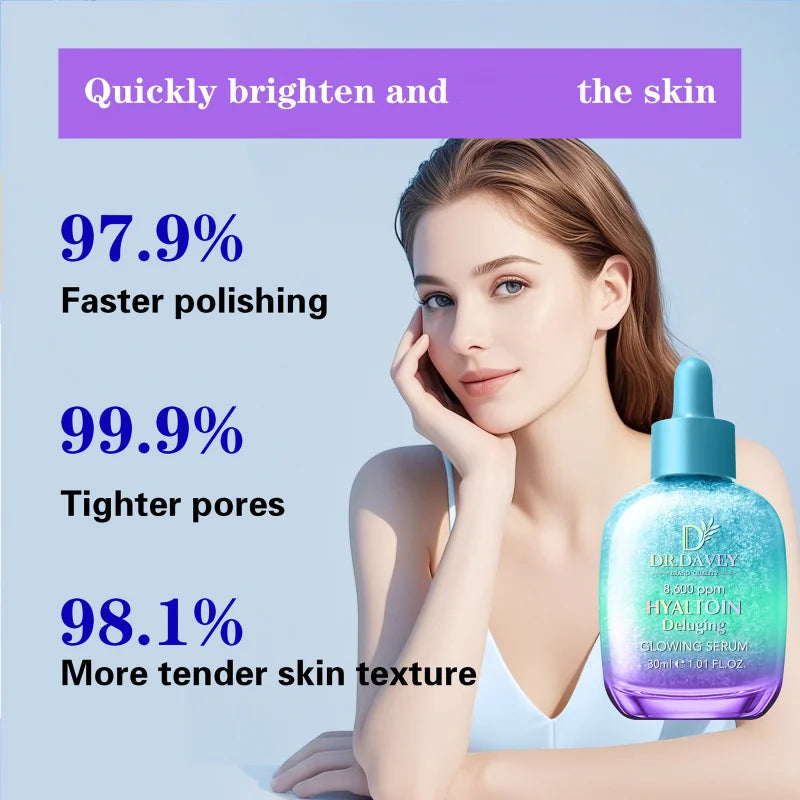 30ml DR.DAVEY Hyaltoin Deluging Glowing Serum Four Seasons Skincare Moisturizing Facial Care Suitable for Men and Women Portable Peaceful Pleasures Health and Wellness