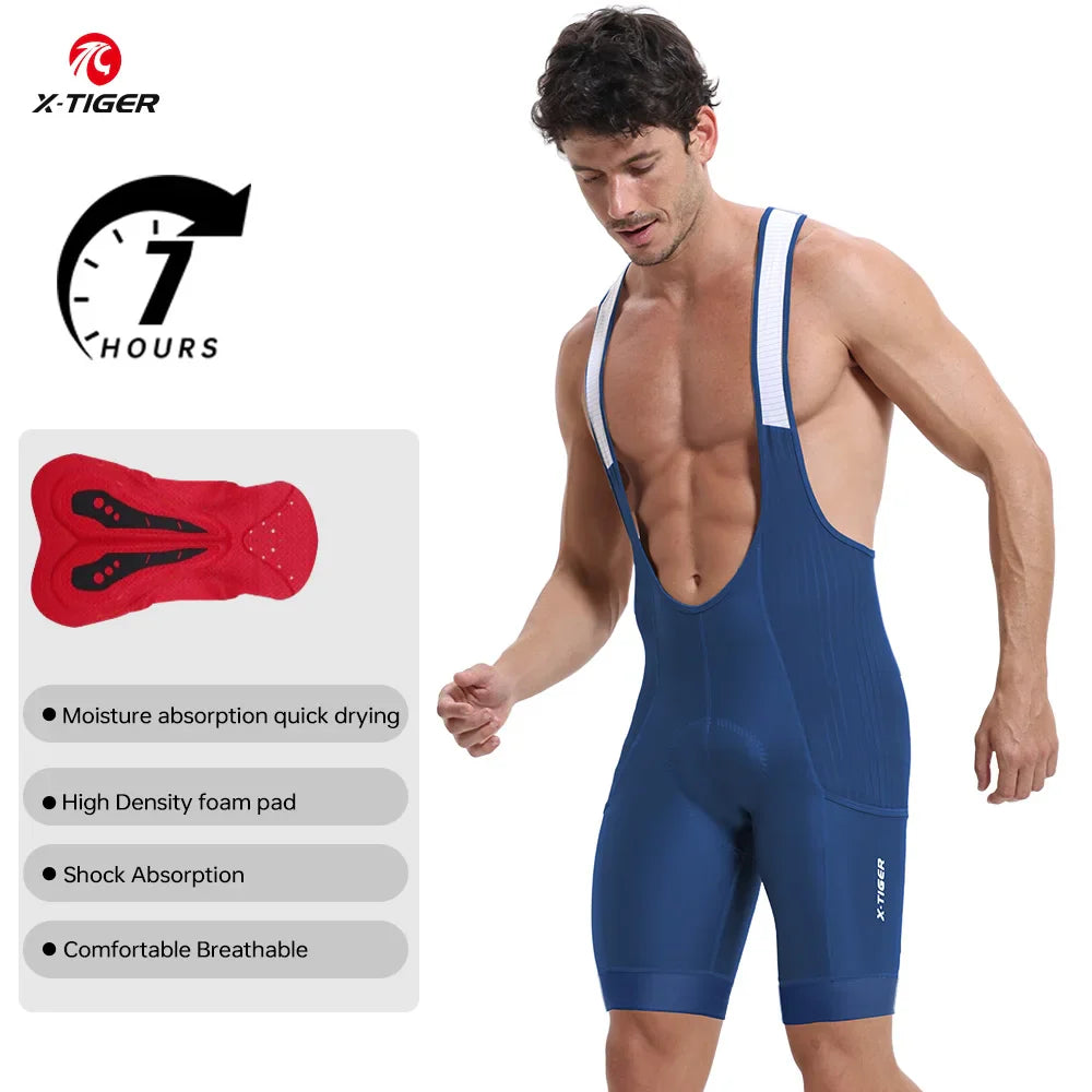 X-TIGER Men's Pro Cycling Bib Shorts – MTB & Road Long Rides