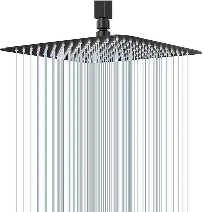 Square Rainfall Shower Head 8/10/12" Stainless Steel Ultra-Thin