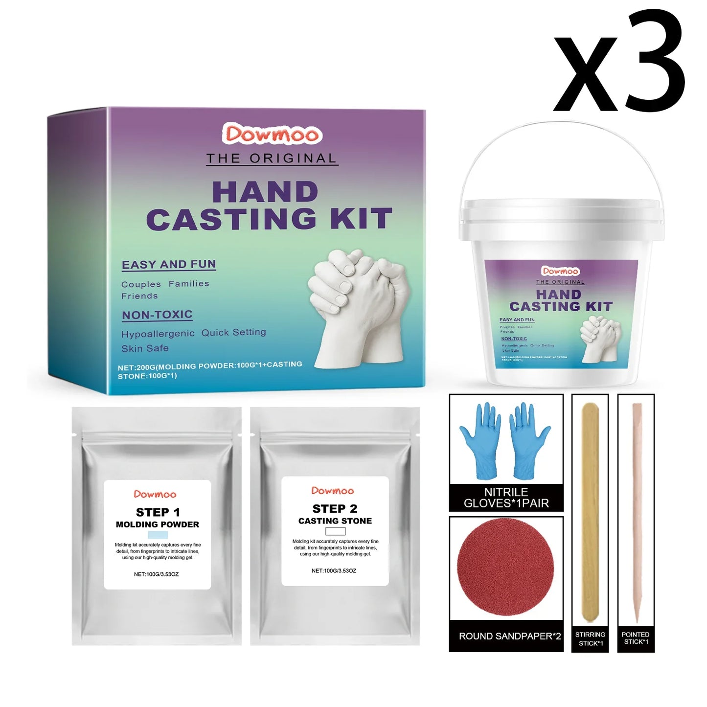 DIY Hand Casting Kit – 3D Mold Making Set for Family & Couples