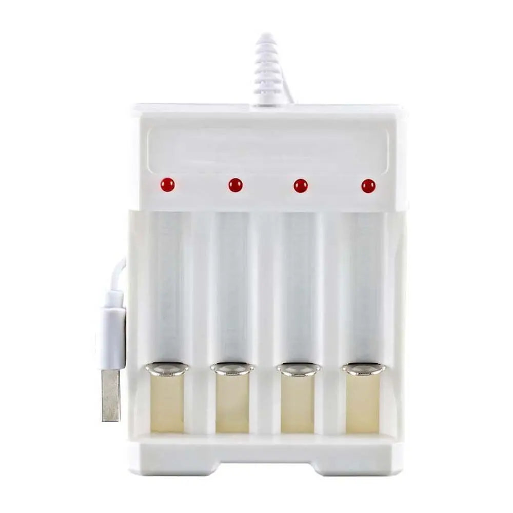 Charger AA Battery Charging Charge Dock Batteries USB Charger Battery Charging Station Lithium Battery Charger Battery Charger Peaceful Pleasures Health and Wellness 4 Slots