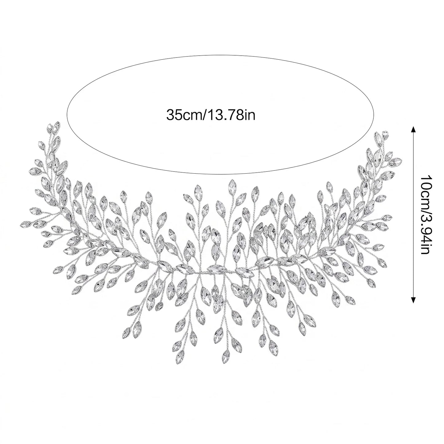 Rhinestone Hairband Alloy Base with Crystal Design for Wedding and Stage Performance Peaceful Pleasures Health and Wellness