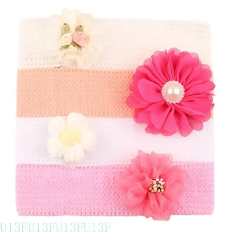 Kids Fabric Flower Headbands 4-Pack | Baby Girls Hair Accessories