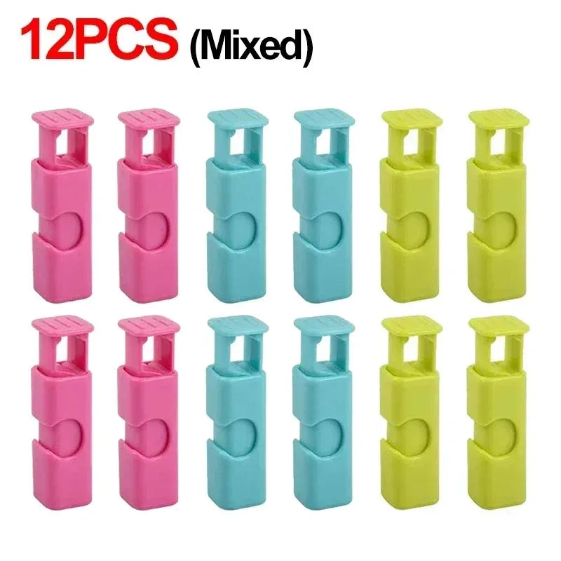 12-Piece Reusable Bag Clips Set – Squeeze Spring Clips for Bread, Snacks & Food Storage