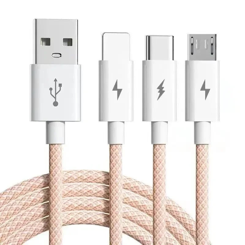 3-in-1 USB-C Cable 66W Fast Charging – iPhone & Android