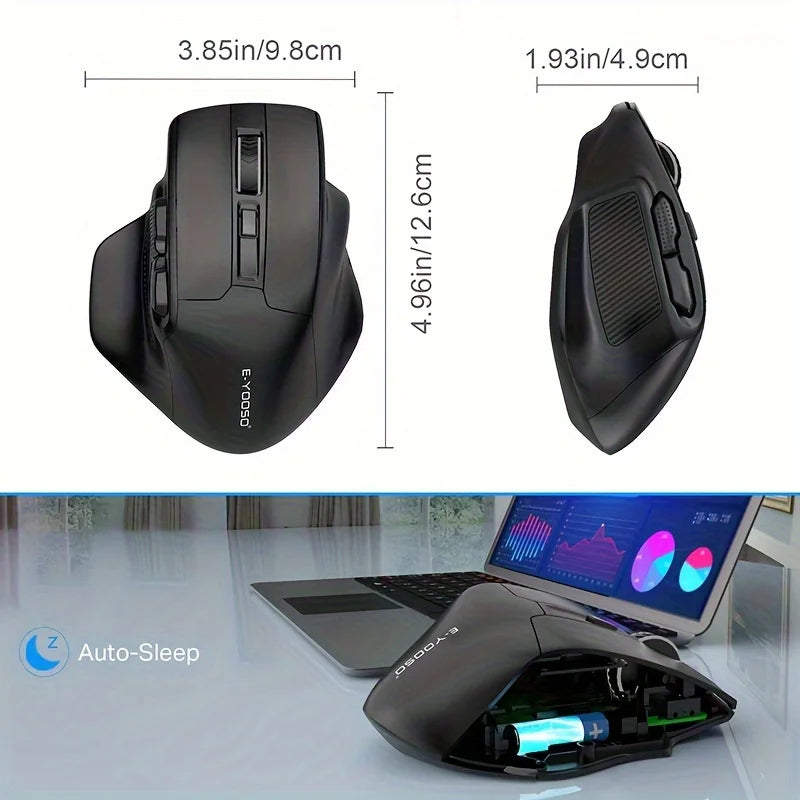 E-YOOSO X-31 2.4G Wireless Ergonomic Gaming Mouse, 4800 DPI Sweatproof & Slip-Resistant Large Optical Mouse for PC, Mac, Laptop Peaceful Pleasures Health and Wellness