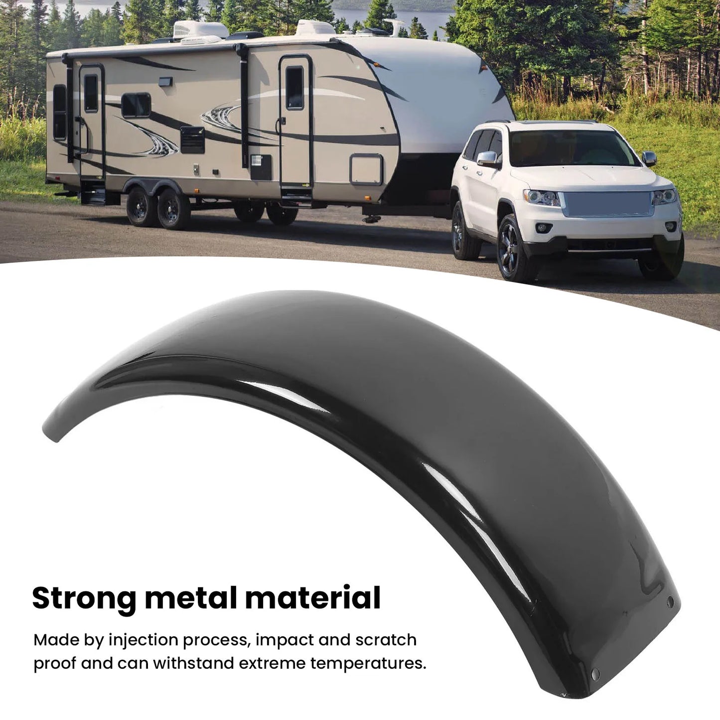 13" Metal Trailer Mudguard for RV, ATV & Single Axle Trailer