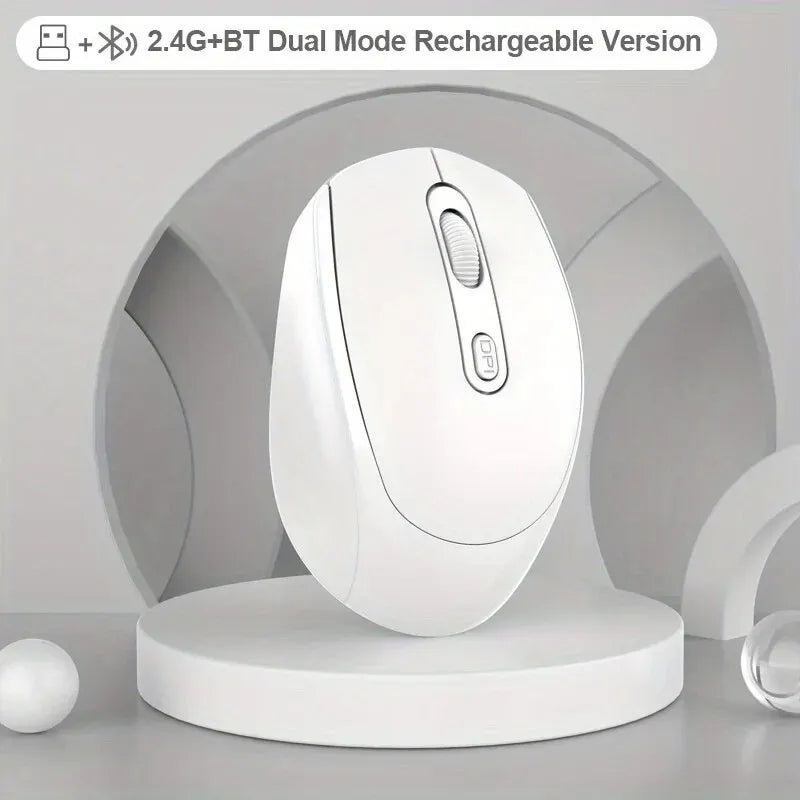 2.4G Rechargeable Dual Mode Wireless BT Mouse(Bluetooth 5.2+USB Receiver) Portable Silent Gaming Mouse,for Laptop/Desktop/Tablet Peaceful Pleasures Health and Wellness SB256-D-WE