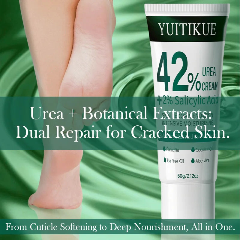 Yuitikue 42% Urea Cream with 2% Salicylic Acid, 60g Intensive Moisturizing Cream for Softening Dry Skin & Cracked Heels Peaceful Pleasures Health and Wellness