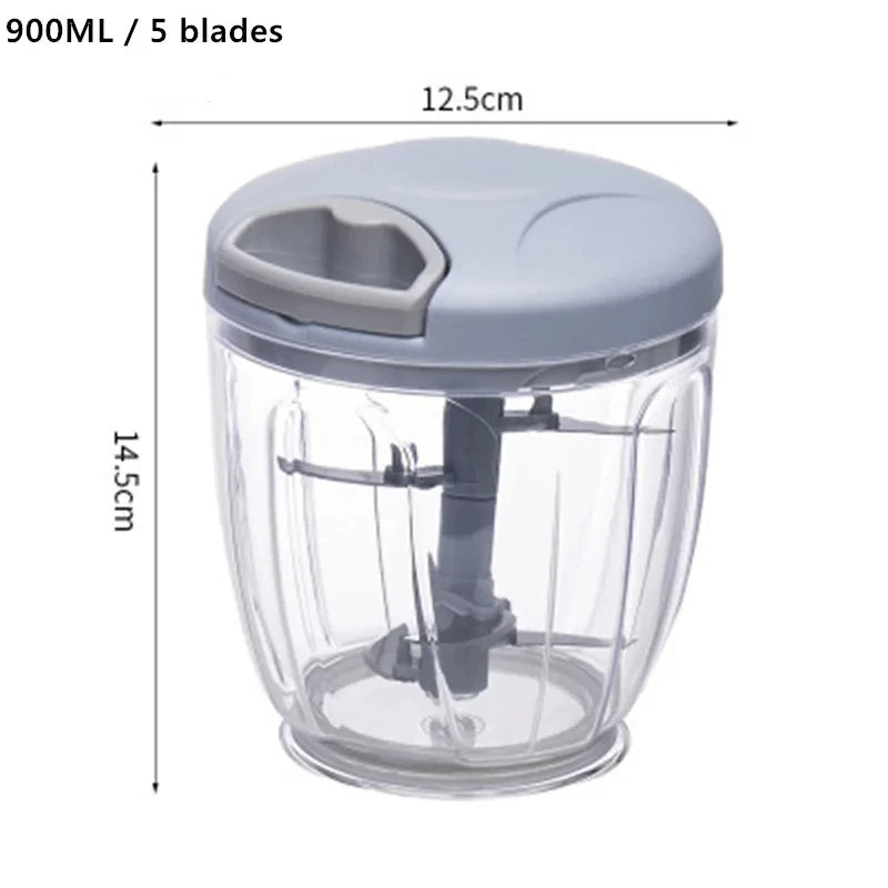 Manual Food Chopper – Garlic & Vegetable Cutter | 500ml/900ml