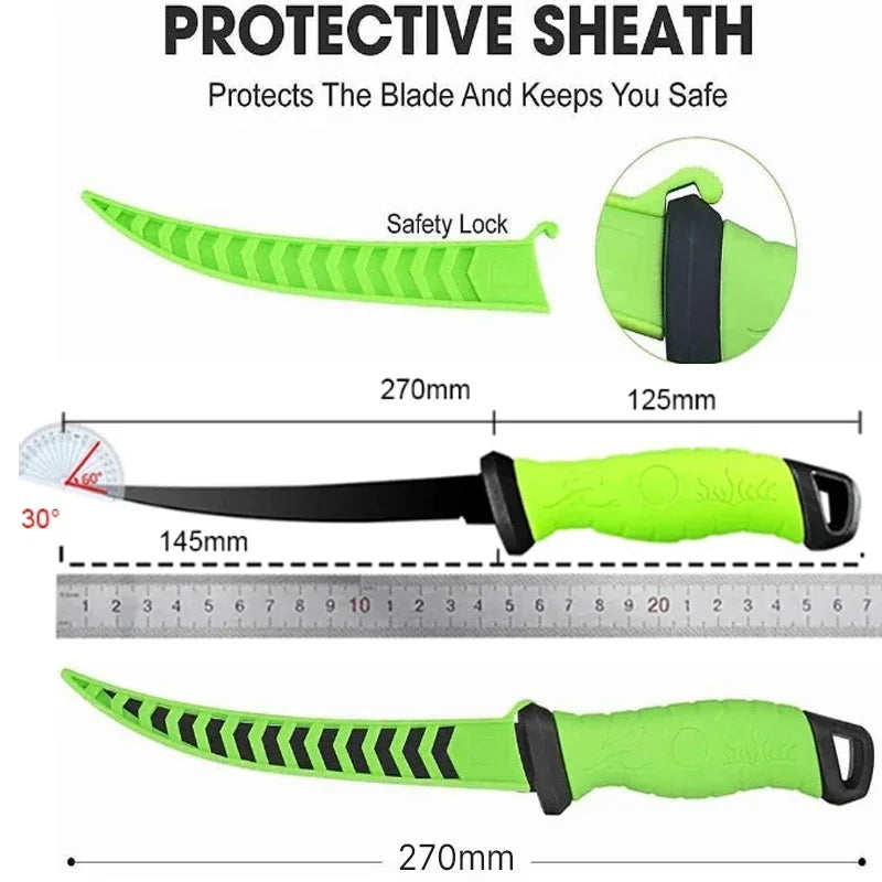Stainless Steel Fillet Boning Knife for Fish Multi-Purpose Meat Cleaver Butcher Knife Fruit Cutter Fishes Slicing Kitchen Knives Peaceful Pleasures Health and Wellness