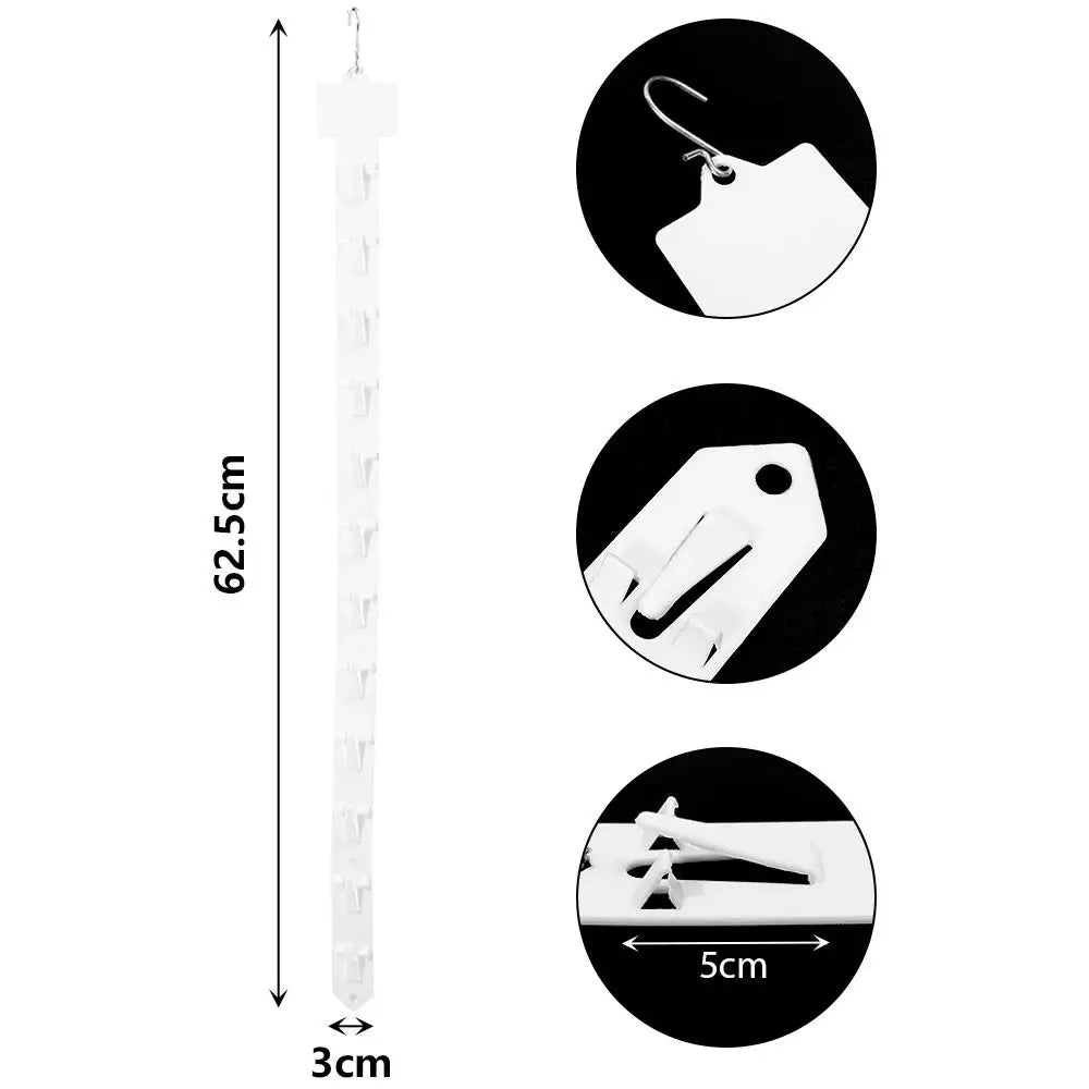 4-Pack Clip Strips with 12 Hooks & Label Header | Retail Display