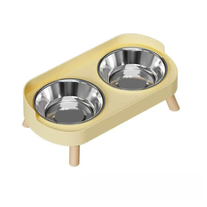 Raised Cat Bowl Set – 2 Stainless Steel Food & Water Bowls