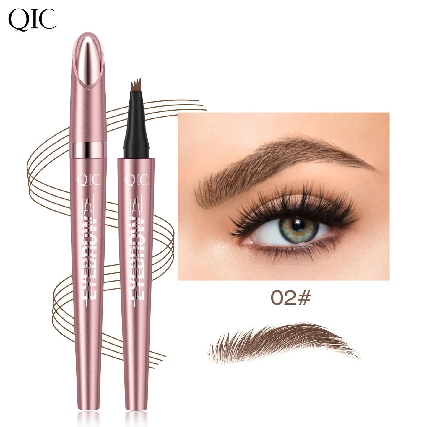 QIC 4-Claw Liquid Eyebrow Pen – 3D Microblading Brow Makeup