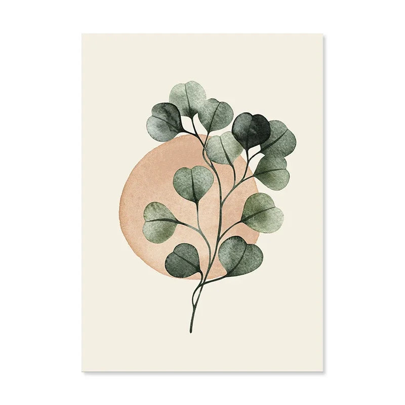 Boho Abstract Leaves Canvas Wall Art Print | Home Décor Canvas Wall Art Peaceful Pleasures Health and Wellness PICTURE 5 20x30cm Unframed