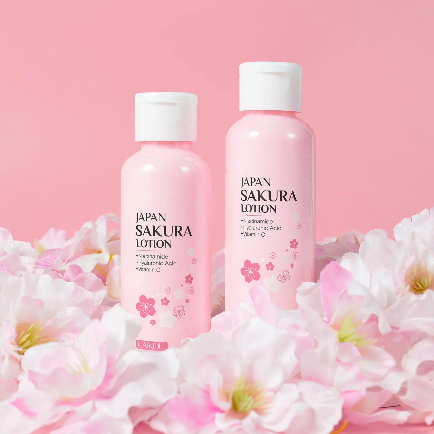 LAIKOU Sakura Face Lotion Moisturizing Essence Shrink Pores Repairing Improve Skin Elasticity 100ML Peaceful Pleasures Health and Wellness 2PCS