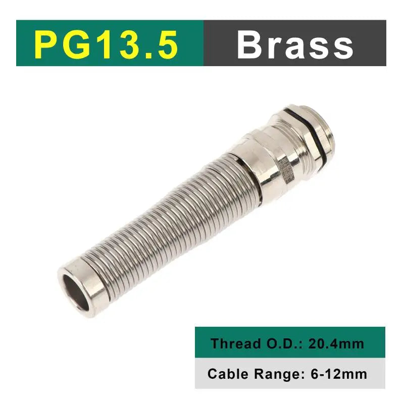 New IP68 Electrical Waterproof Strain Relief Anti-Bending Nickel-Plated Brass Cable Gland Connector Nylon Metal Cord Grips Peaceful Pleasures Health and Wellness PG13.5x1.5 6-12mm