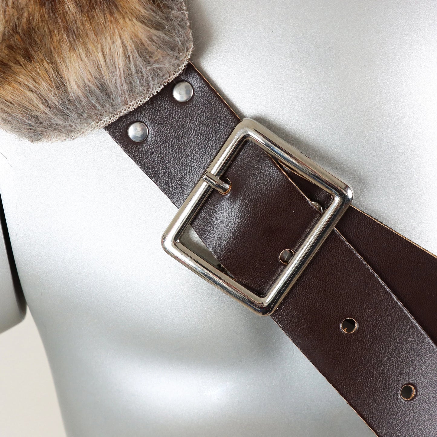 Medieval Viking Belt Renaissance Knight Accessories Fur Shoulder