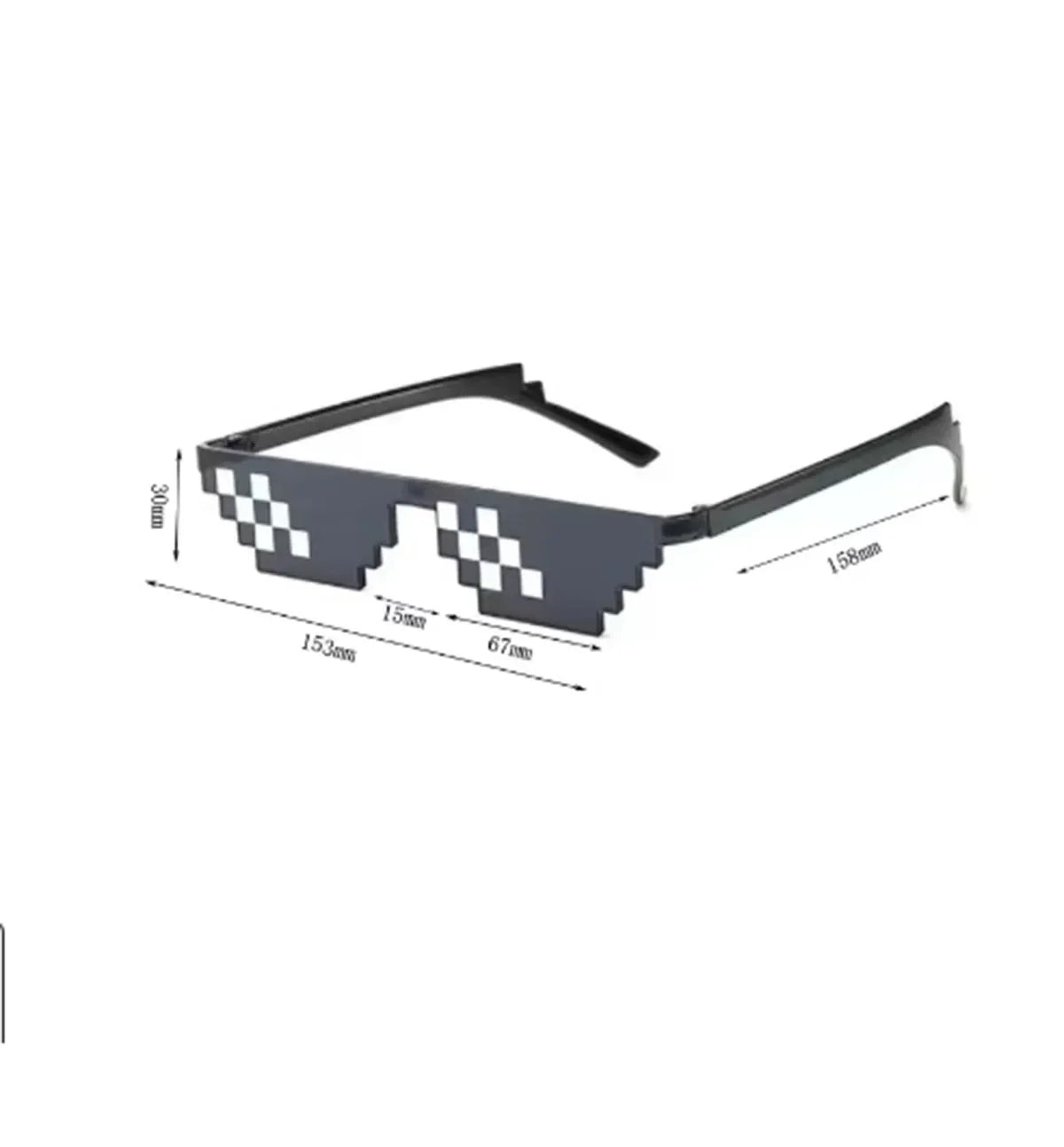 5Pcs NEW Mosaic Sunglasses Trick Toy Thug Life Glasses Deal With It Glasses Pixel Black Mosaic Sunglasses Cool Jokes Funny Toys Peaceful Pleasures Health and Wellness