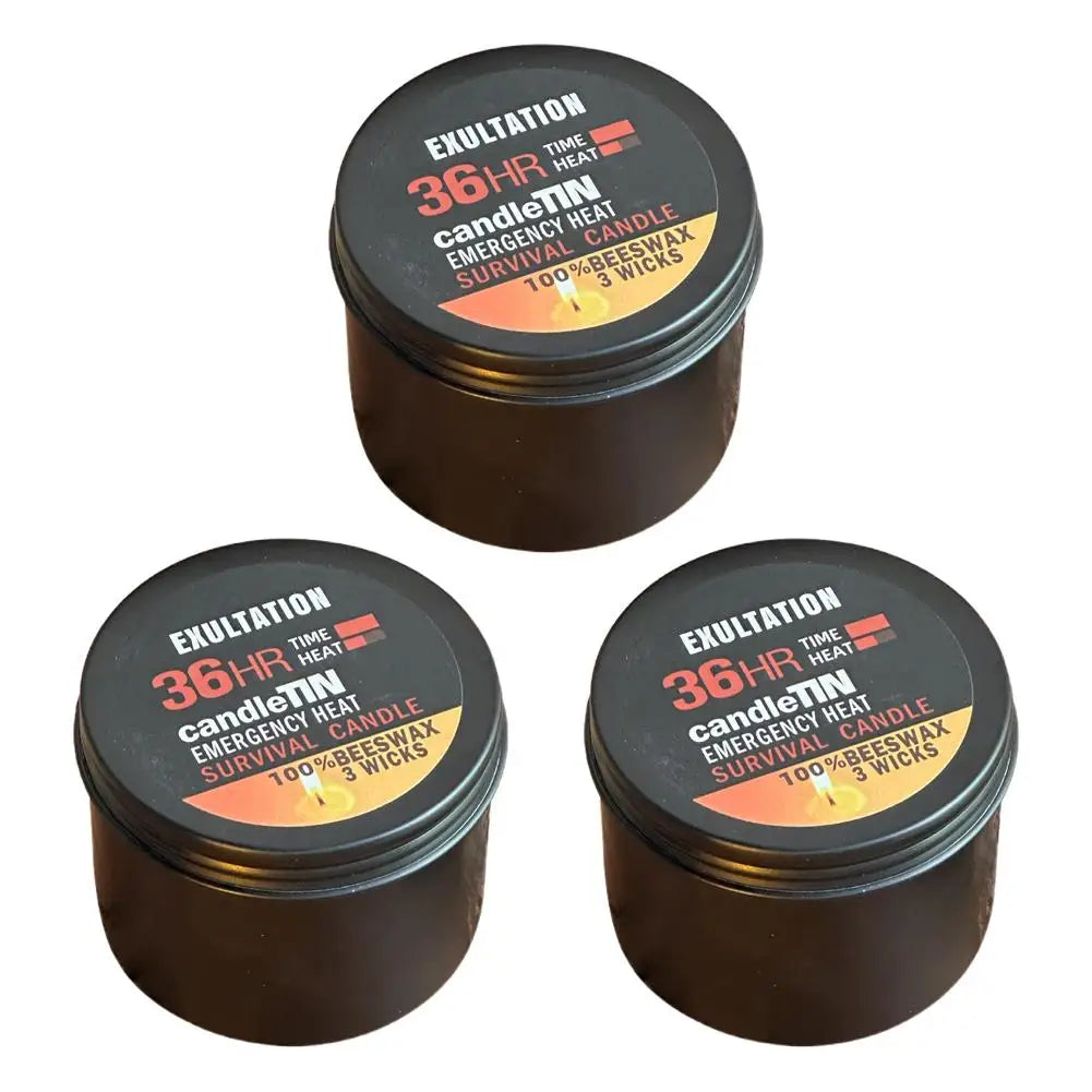 36-Hour Emergency Survival Candle | 3-Wick Soy Wax | 1–3 Pack Emergency Survival Candle Peaceful Pleasures Health and Wellness 3pcs