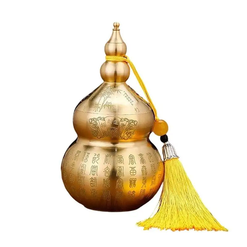 Feng Shui Brass Gourd Ornament | Wealth & Good Luck Decor