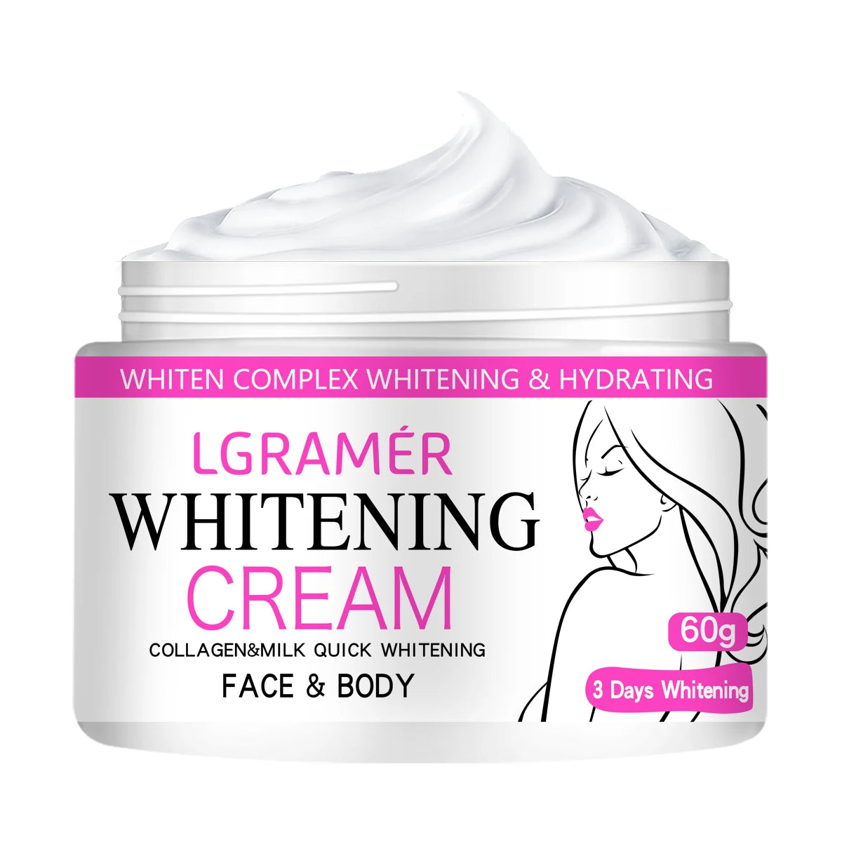Face Body Brightening Cream Neck Knee Buttocks Thigh Underarm Inner Lightening Lotion Feminine Nourishing Dark Skin Care Cream Peaceful Pleasures Health and Wellness 60g