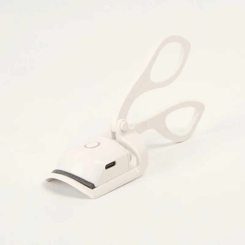 Heated Eyelash Curler Fast 5s Heat up 24 Hours Long Lasting USB Rechargeable Electric Lash Curler Quick Natural Curling Lashes Peaceful Pleasures Health and Wellness white