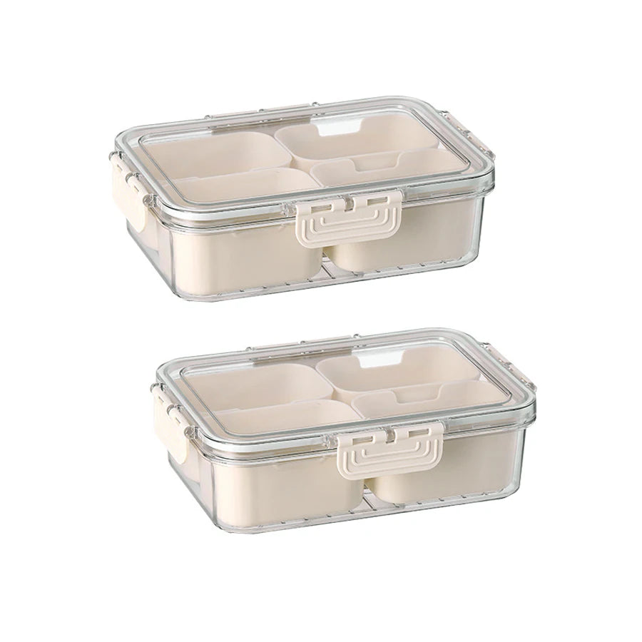 Divided Snack Tray with Lid – Snackle Box Portable Snack Platter & Clear Organizer for Candy, Lunch & Bento