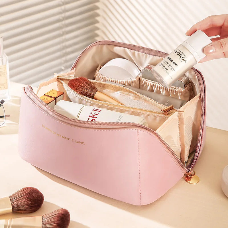 Large Waterproof Makeup Bag – Portable Beauty Organizer Clutch
