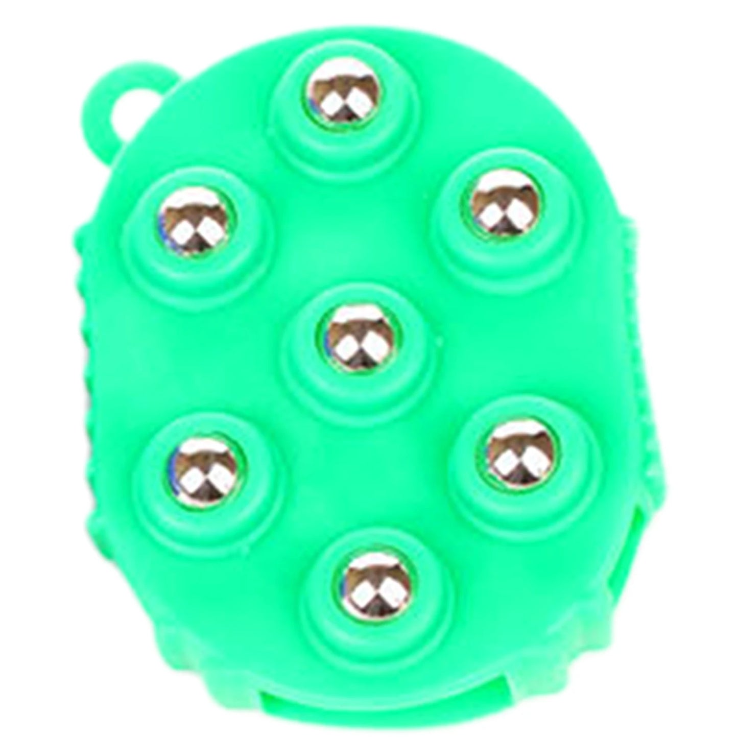 Silicone 7 Balls Body Massager Glove 360° Rotating Hand Held Massager Tools Muscle Pain Relief Relax Massager For Neck Leg Back Peaceful Pleasures Health and Wellness Green