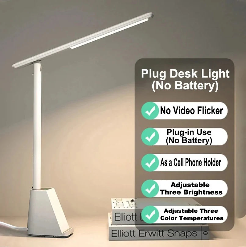 15W Wireless Quick-Charging Desk Light Eye-Protecting LED Folding Plug-in Intelligent Desk Lamp For Work And Study Table Lamps Peaceful Pleasures Health and Wellness Plug in use