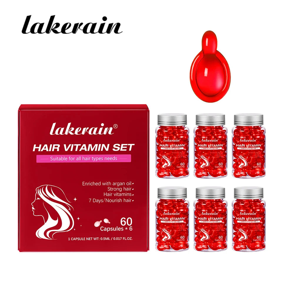 Moroccan Argan Vitamin Hair Oil Capsules – 60ct Nourish & Smooth