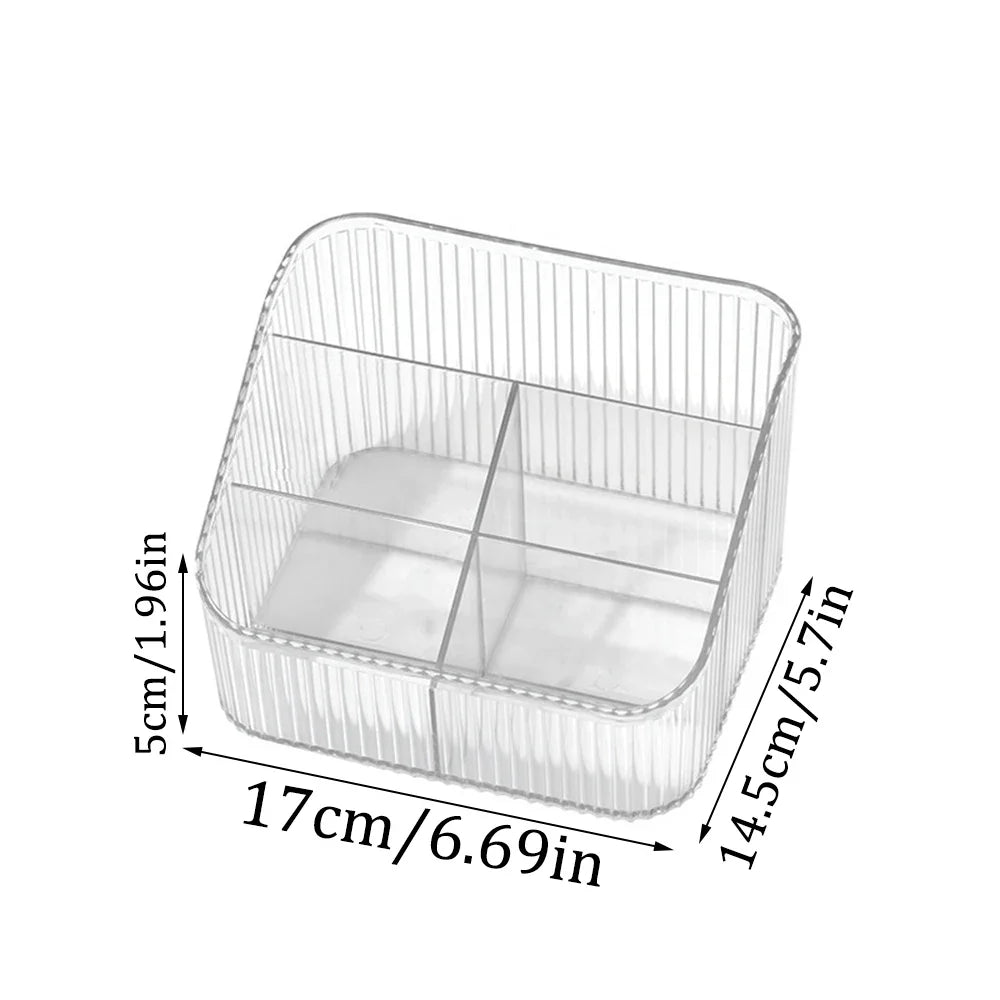 Acrylic Multi-Grid Makeup & Nail Tool Desktop Organizer Box