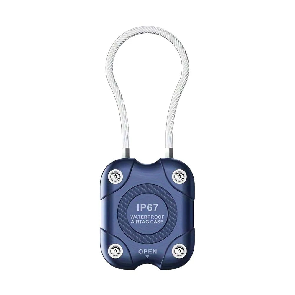 Airtag Holder with Wire Cable-Secure Lock Airtag Keychain-360°Hard Protective Air Tag Case Holder for Apple AirTag for Key Chain Peaceful Pleasures Health and Wellness Blue
