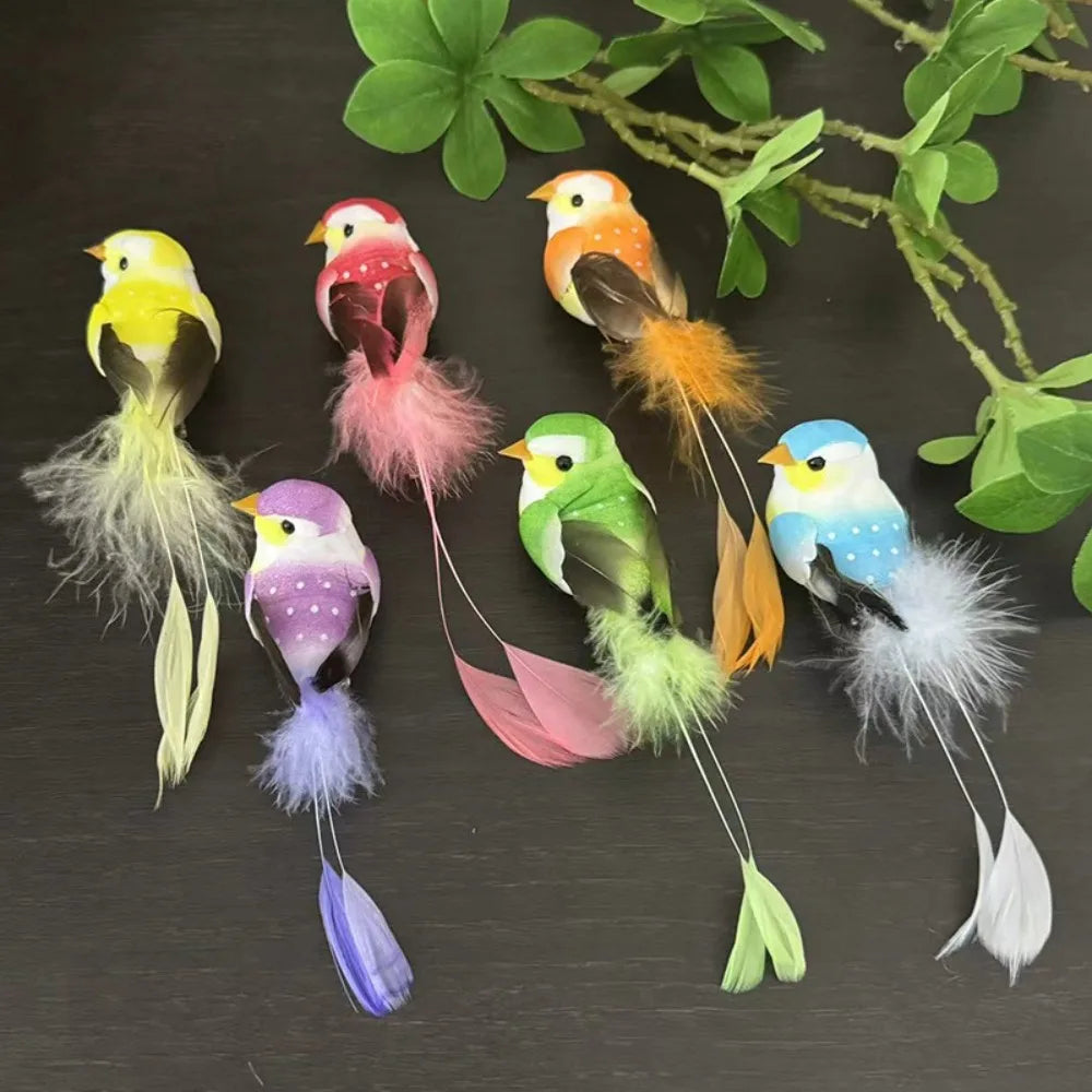 Artificial Feather Birds with Clip Set of 6 – Home & Wedding Decor
