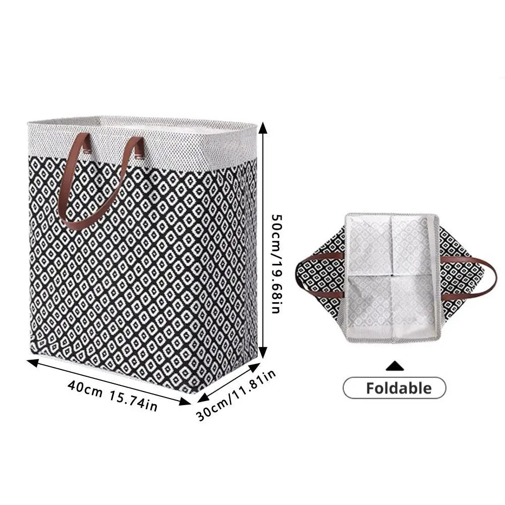 Nordic Retro Foldable Cotton Laundry Basket | Large Storage Box