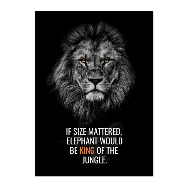 Nordic Lion Tiger Motivational Canvas Wall Art Poster Print Canvas Wall Art Peaceful Pleasures Health and Wellness 12 50x70cm Unframed