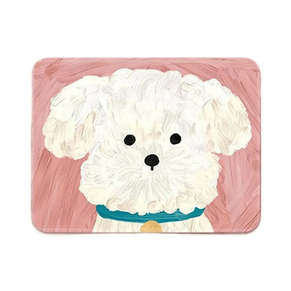 Portable Keyboard Mats Cartoon Mouse Pad Desk Mat Anti-Slip Dog Mouse Mat Cartoon Cute Keyboard Mat Office Supplies Peaceful Pleasures Health and Wellness white dog