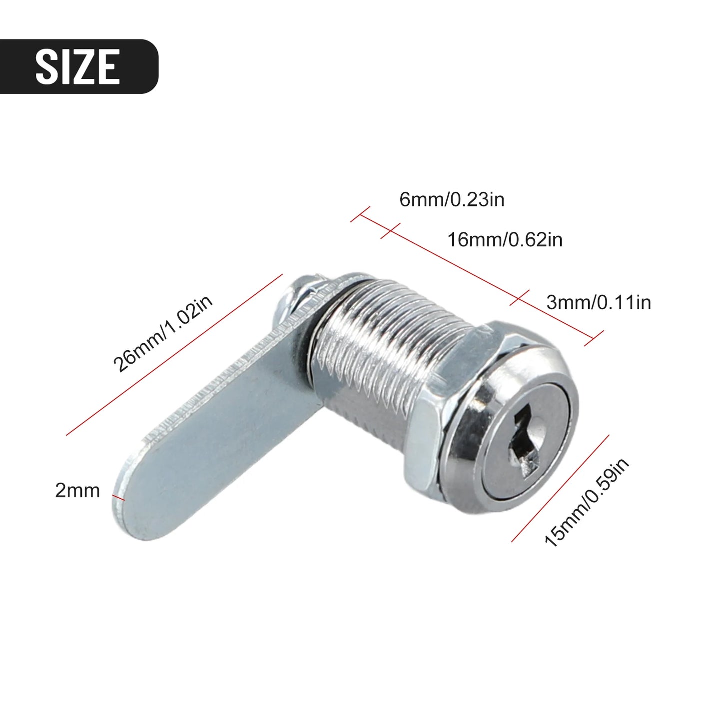 Aluminum Alloy Drawer Lock Cabinet Mailbox Filing Furniture Key