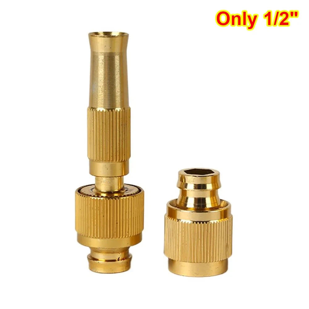 1Set High Pressure Water Spray Torch Nozzle with Quick-connect Connector Brass Plating Washing Machine Nozzle 1/2" 3/4" Peaceful Pleasures Health and Wellness Only 1-2
