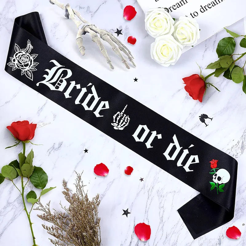 Bride or Die Gothic Sash | Halloween Bachelorette Party