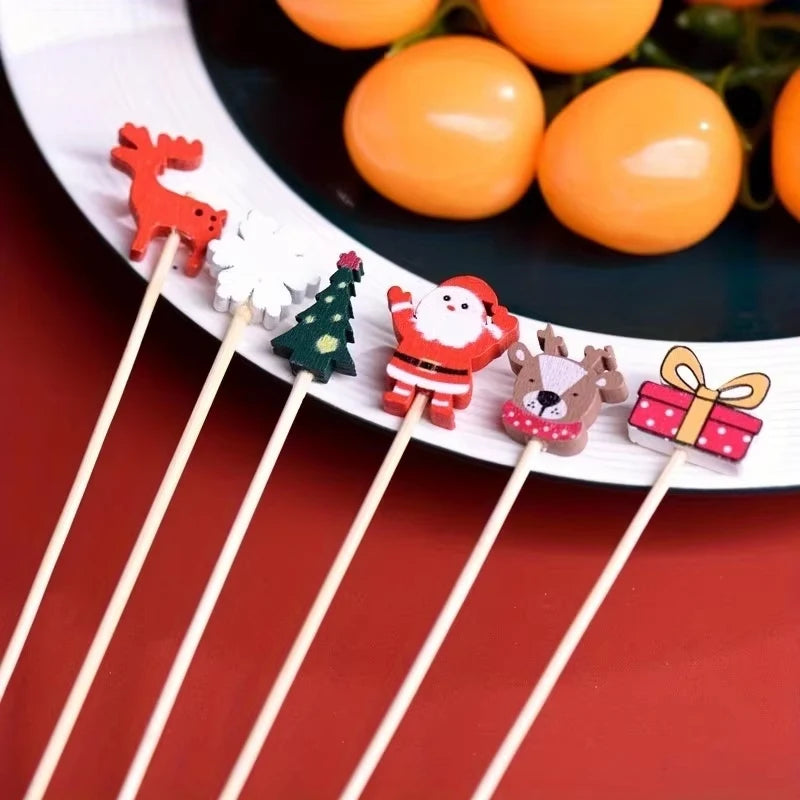 Christmas Toothpick Event Party Supplies Holiday Decorations