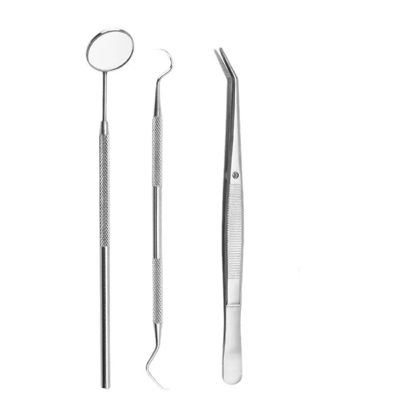 3-Piece Stainless Steel Dental Care Kit – Pick, Scraper & Mirror