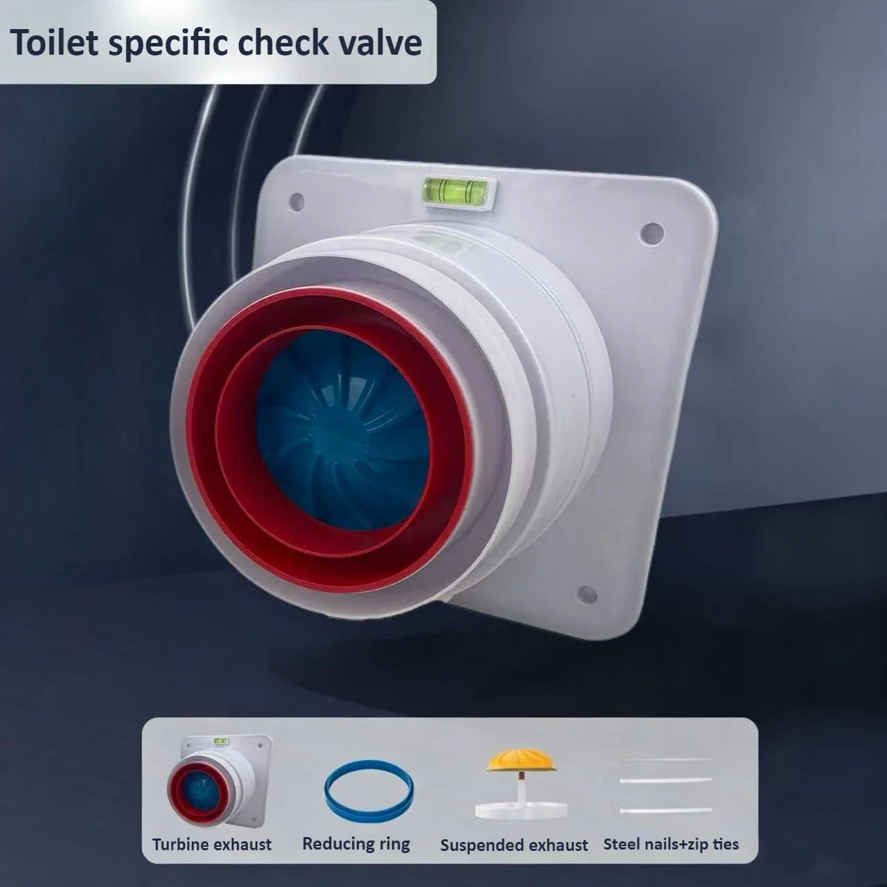 ABS Check Valve Reducer for Kitchen Range Hood Exhaust Pipe
