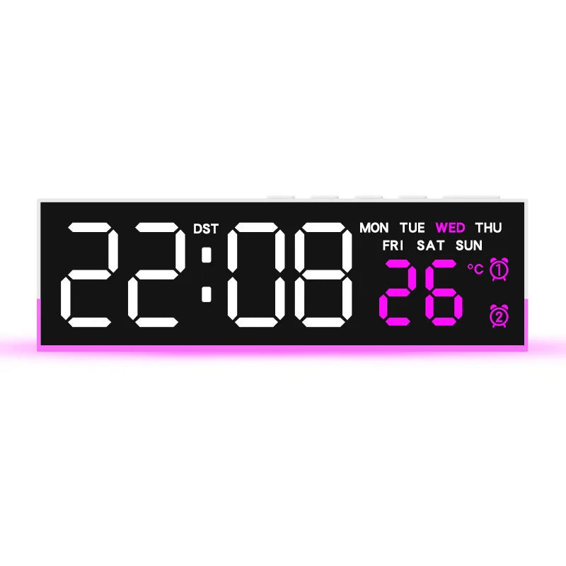 LED Digital Alarm Clock – Dual Alarm, Temp & Ambient Light