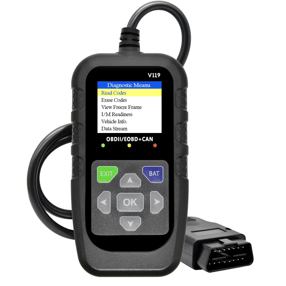 Car OBD2 Scanner Diagnostic Tool Code Reader, Car Voltage Tester Engine Fault Code Scanner, Charging Tester Diagnostic ToolV119 Peaceful Pleasures Health and Wellness black