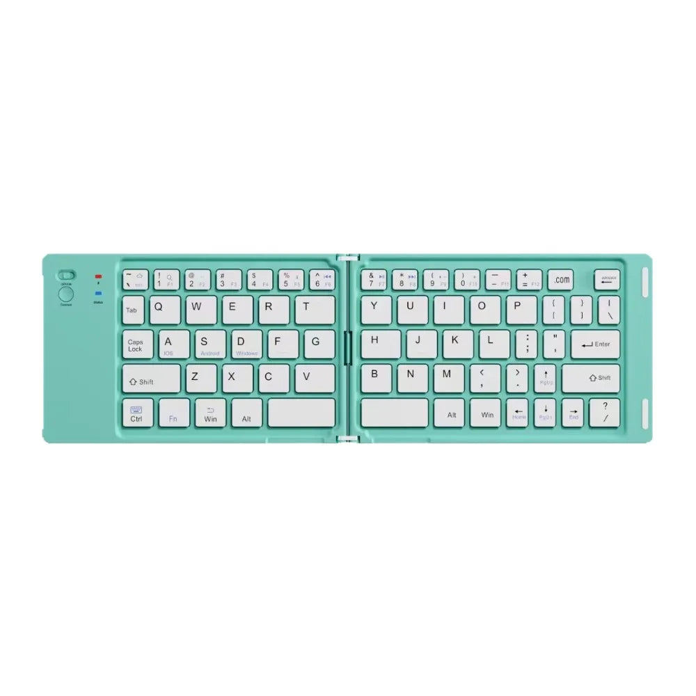 Mini Wireless Folding Keyboard Rechargeable Slim Design Bluetooth Keyboard Portable Universal Foldable Keyboard Mobile Use Peaceful Pleasures Health and Wellness Green