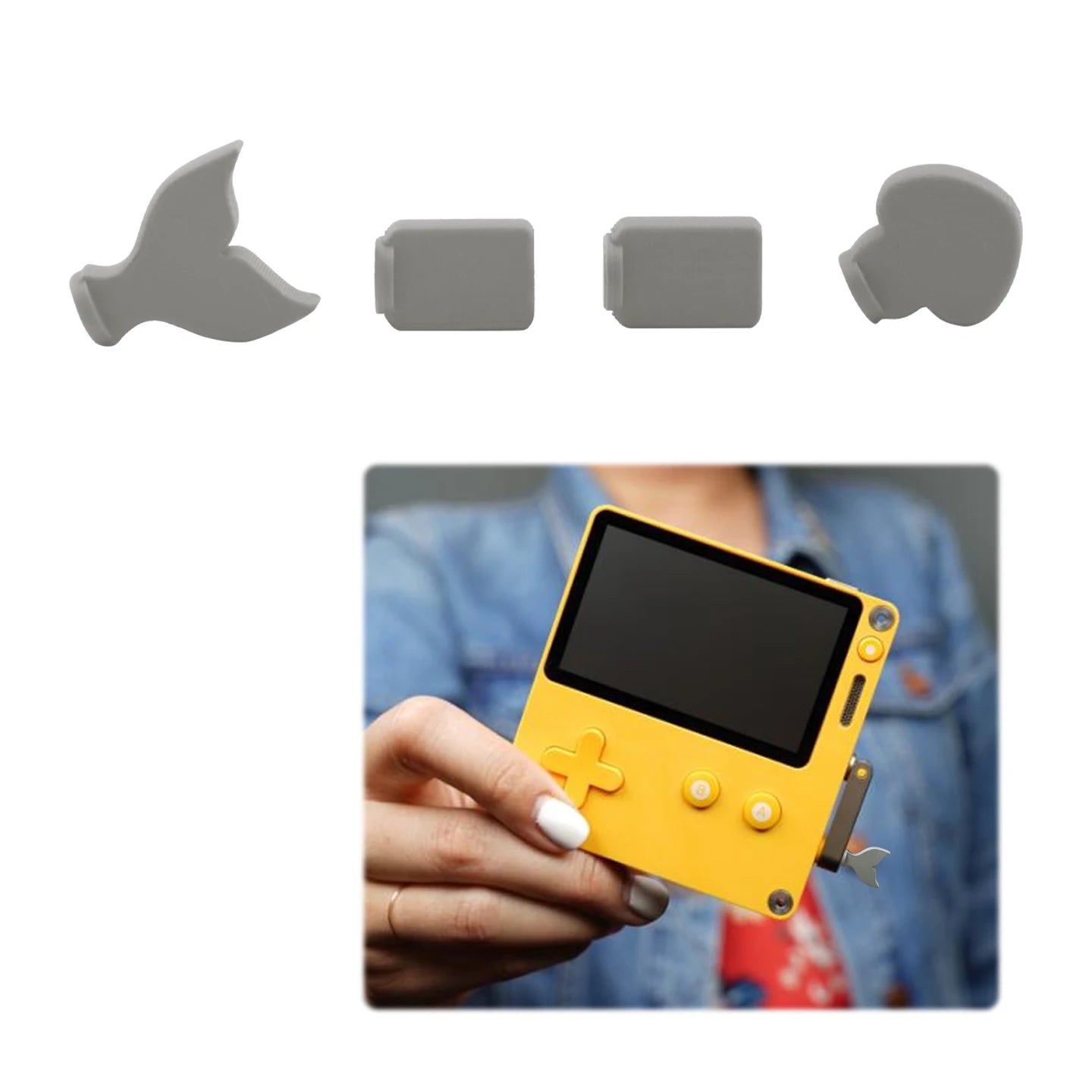 4 PCS Joystick Grips For Playdate Handheld Game Console Replacement Controllers Accessories Plug-And-Play For Easy Use Peaceful Pleasures Health and Wellness gray
