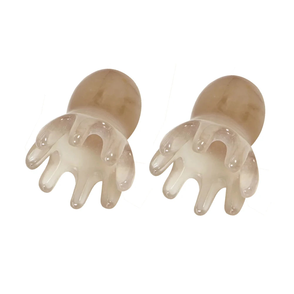 Resin Octopus Massage Comb Head Meridian Scraping Scalp Massage Brush Acupuncture SPA GuaSha Massage Comb Fatigue Relief Massage Peaceful Pleasures Health and Wellness 2 Pcs Gray